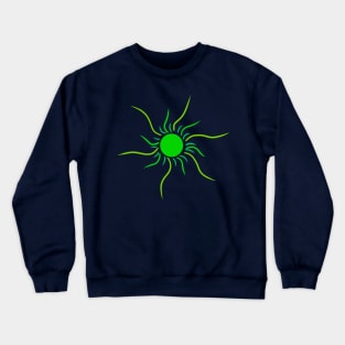 Hippie trippy green sun Crewneck Sweatshirt